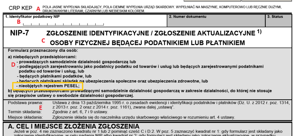 NIP Number For Foreigners In Poland NIP 7 Form In English 